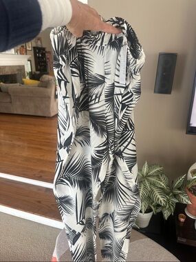 Mikoh Black & White Palm Print Lounge Pants